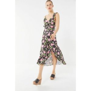 Urban Outfitters Ruffle Tie-Back Slip Dress